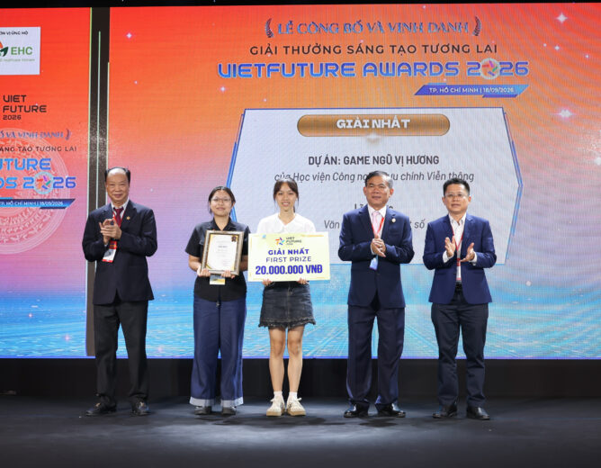 Sinh viên Học viện Công nghệ Bưu chính Viễn thông giành Giải nhất tại VietFuture Awards 2026